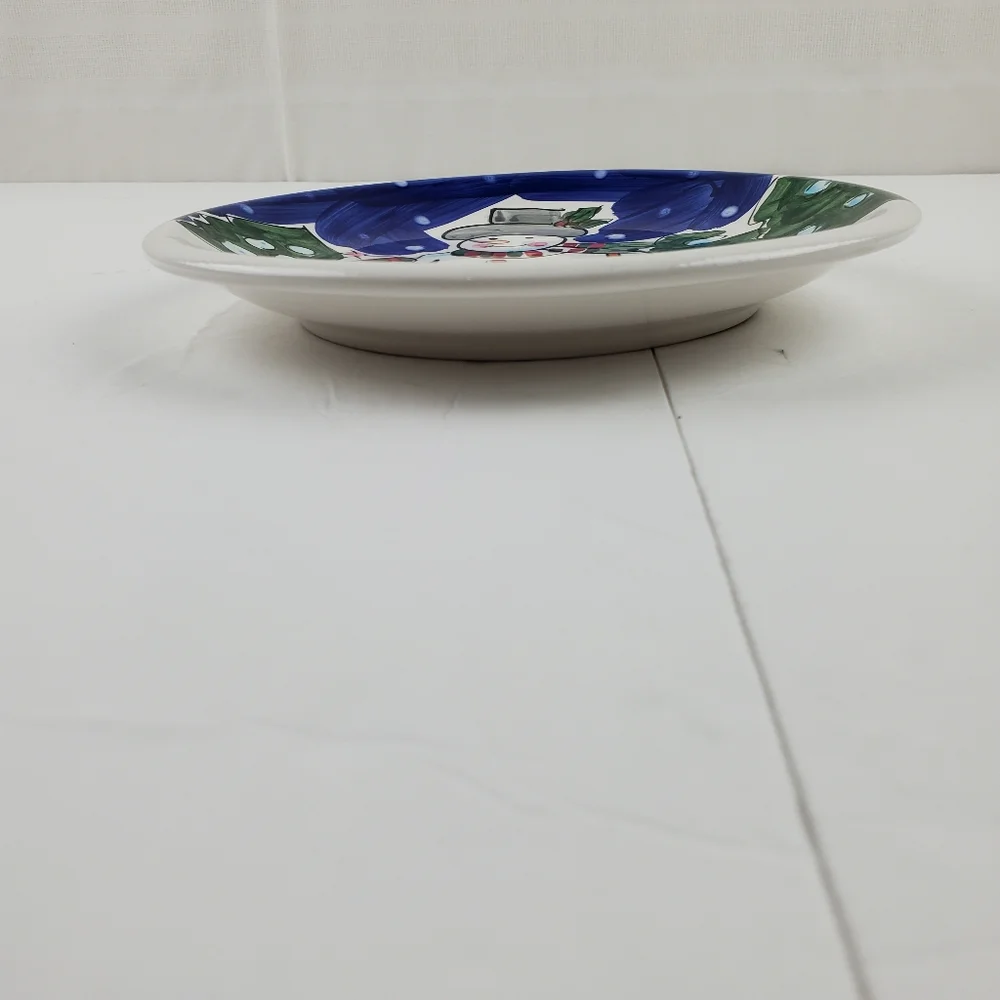 World Bazaar snowman ceramic plate 9 in